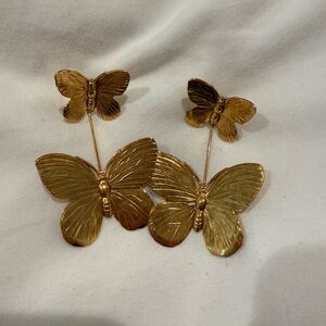 Jennifer Behr Gold Butterfly Earrings
